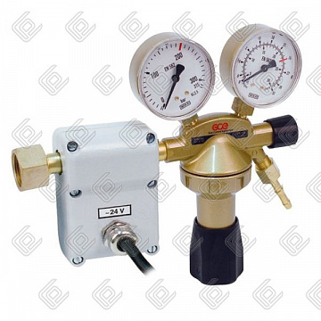Редуктор углекислотный DIN-Control ARG/CO2 24 V, ARV0169 GCE (200/10 бар, вх. G3/4"; вых. G1/4"; с подогревателем 24 V)