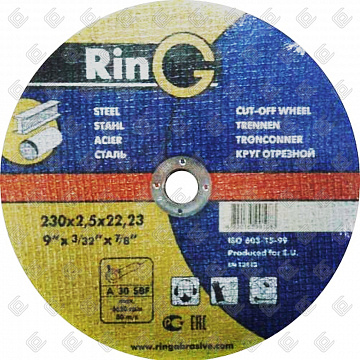 Круг отрезной 41 14А 230х3,0х22, RinG