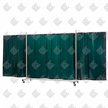 Защитный сварочный экран Robusto Triptych XL "GREEN-6" 435х210см с зеленой шторой