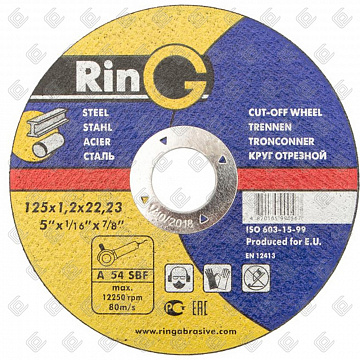 Круг отрезной 41 14А 125х1,2х22, RinG