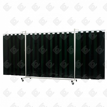 Защитный сварочный экран Robusto Triptych XL "GREEN-9" 435х210см с темно-зелёной матовой полосой 300x2мм