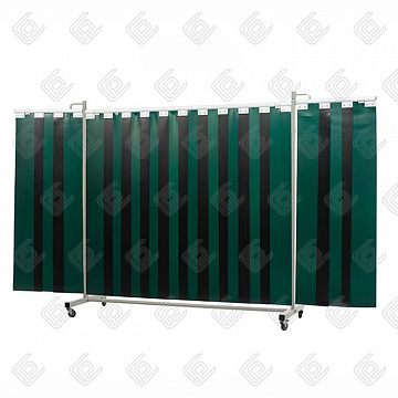 Защитный сварочный экран Robusto Triptych "GREEN-9" 355х210см с темно-зеленой полосой 300x2мм
