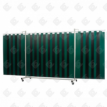 Защитный сварочный экран Robusto Triptych XL "GREEN-6" 435х210см с зелёной полосой 300x2мм