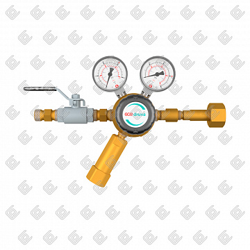 Редуктор рамповый кислородный GCE CTMH (DRUVA, 300/20 бар, G3/4-G3/8, шаровой кран)