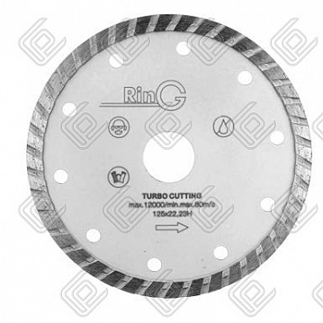 Круг отрезной алмазный 125x7x2,1x22,23 турбо, RinG