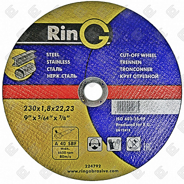 Круг отрезной 41 14А 180х2,0х22, RinG