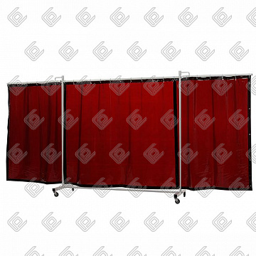 Защитный сварочный экран Robusto Triptych XL "BRONZE-CE" 435х210см с темно-красной шторой