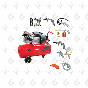 Компрессор масляный коаксиальный AUTO MASTER KIT VDC/50 (220 В + 10 предметов), FUBAG