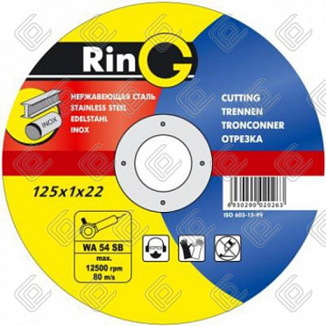 Круг отрезной на бакелитовой связке 14А 41 125х1,0х22,23 F60, RinG