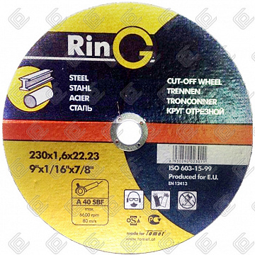 Круг отрезной 41 14А 230х1,6х22, RinG